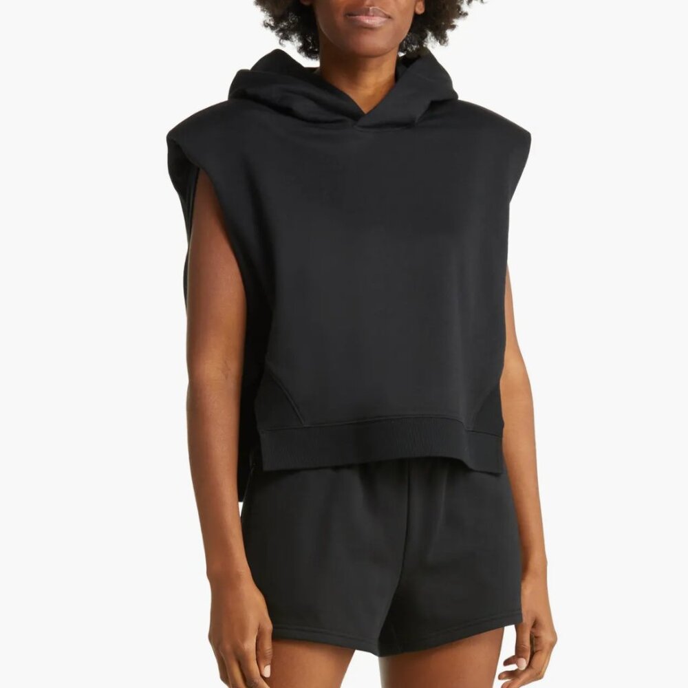 ALO Yoga Black Sleeveless Hoodie